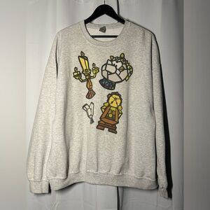 Unique Beauty and the Beast Sweatshirt with Stained Glass Characters